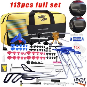 113 Pcs Paintless Dent Removal Rods Stainless Steel Tool Kit Dent Repair Tools - Picture 1 of 23