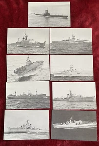 Colección de 9 tarjetas de identificación postales vintage de barcos militares de la Royal Navy canadiense - Imagen 1 de 18