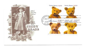 3653-56 Teddy Bears Artcraft on 1 FDC - Picture 1 of 1