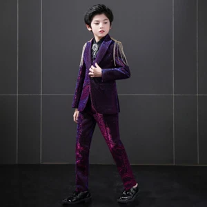 British Children Kids Boy's Stage Suits Jacket Coat Pants Evening Dress Party sz - Picture 1 of 27