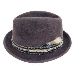 Vintage Ravazzi Italiana Fur Felt Fedora Hat Men's Size 6-7/8 Brown - Picture 1 of 8