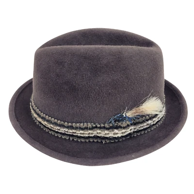 Sombrero Fedora Vintage Ravazzi Italiana Piel Fieltro Para Hombre Talla 6-7/8 Marrón Foto 1 de 4