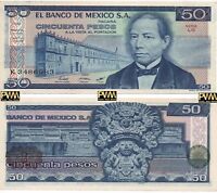 UNCIRCULATED Mexico Banknote 50 Pesos UNC CRISP Paper Money Mexican Bills BDM