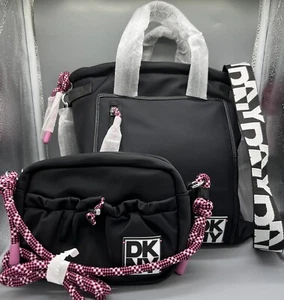 NWT! SET of DKNY Brooklyn Heights Drawstring Shopping Tote & Matching Camera Bag - Picture 1 of 21