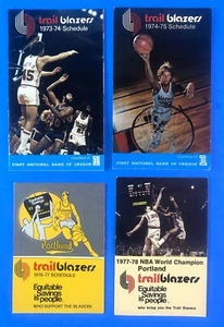 1973-1978 Portland Trail Blazers NBA Pocket Schedules Lot of 4 Bill Walton - 4x - Imagen 1 de 6