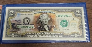 Grand Canyon National Park Arizona Commemorative Bank Note on Modern $2 Note - Picture 1 of 3