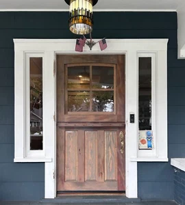 Rustic reclaimed solid wood 75+ year old Doug Fir DUTCH door glass CUSTOM MADE ~ - Picture 1 of 23