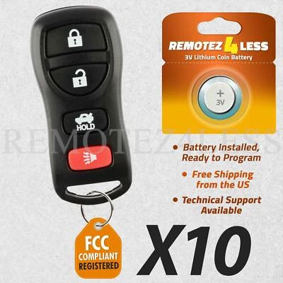 10x For 2002 2003 2004 2005 2006 Nissan Altima Remote Car Keyless Entry Key Fob Foto 1 de 4
