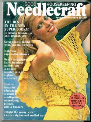 Needlecraft Pattern Magazine Crochet Knit Sewing Good Housekeeping 1976 Vintage - Image 1 of 4