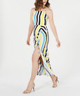Womens Dress Size M Material Girl Striped Print Juniors Side Slit Maxi