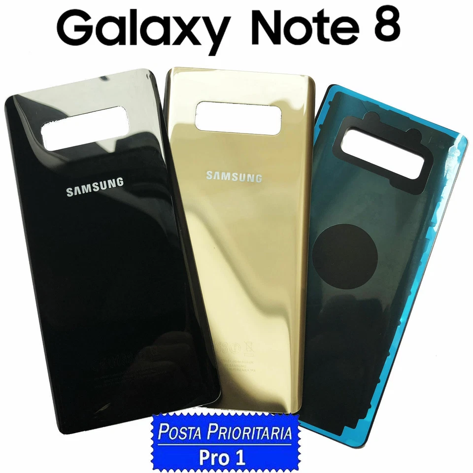 COVER VETRO BACK BATTERIA SAMSUNG GALAXY NOTE 8 SM-N950 +BIADESIVO POSTERIORE