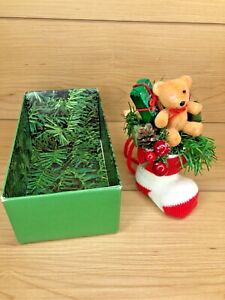 Vintage Hallmark Bear in Baby Sock  Tree Trimmer Collection Ornament 4.5"
