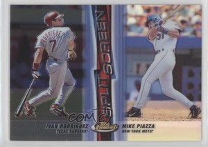 1999 Topps Finest Split Screen Refractor Right Ivan Rodriguez Mike Piazza HOF