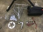 Vintage / Retro Bicycle parts accessories Luggage rack, bag, toe clips Workstand