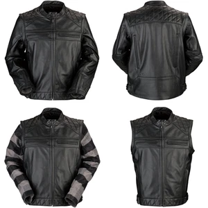 Chaqueta de moto de calle Z1R Ordinance 3 en 1 de cuero negro - Elige la talla - Imagen 1 de 7
