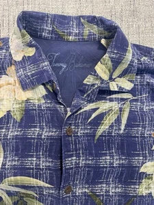 Tommy Bahama Shirt Mens XL Blue Short Sleeve Floral Print Hawaiian 100% Silk - Picture 1 of 18