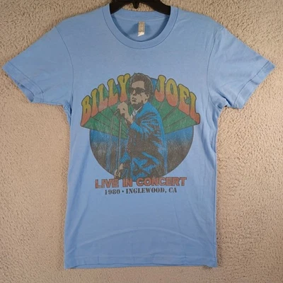 Camiseta Top Billy Joel Mujer Azul Talla Pequeña Live In Concert 1980 Inglewood CA Foto 1 de 4