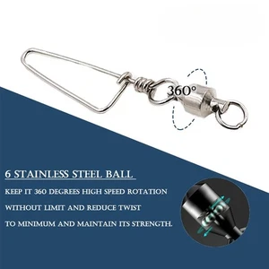 Rodamiento de bolas de pesca giratorio de 50 piezas con conector de pesca a presión Coastlock - Imagen 1 de 15