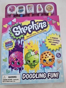 Shopkins 5 Bleistifte mit Radiergummi Topper und Doodle Pad - Bild 1 von 4