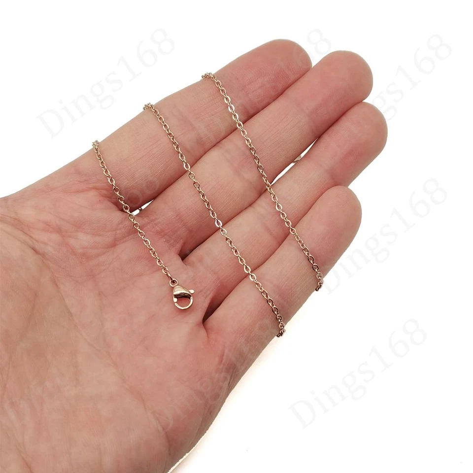 Unisex 18K Rose Gold Filled Tarnish-Free 16 inch 2 mm Cable Chain Necklace J146R - Image 1 of 1