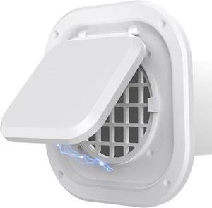 Dryer Vent Cover Outside 4 Inch, Magnetic Door Design, Durable Light white - Picture 1 of 7