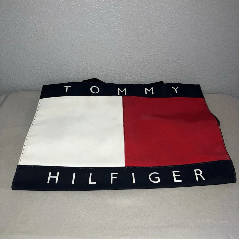Bolso Cartera Tommy Hilfiger Bandera Logo Muy Grande Bolso Grande Usado En Buen Estado Foto 1 de 4
