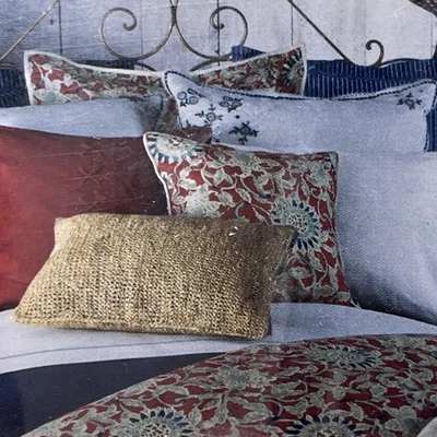 Ralph Lauren Costa Azul Euro Almohada Simulada Azul Índigo Blanco Rayas NUEVO en Paquete Foto 1 de 4