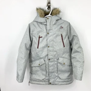 LL Bean Kids Size Large 14 16 Jacket Coat Winter Snow Parka Gray Hood Boys Girls - Picture 1 of 11