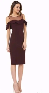 NWT JS Collections Crepe Scuba Cocktail Dress Black Size 6 - Picture 1 of 4