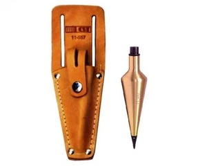 CST/berger 14 oz bob plomada de latón bob bob con funda de cuero - Imagen 1 de 1