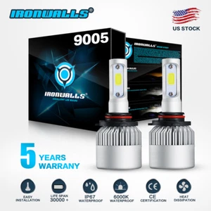 9005 HB3 LED Kit de conversión de faros COB bombillas antiniebla 2000W 300000LM 6000K blanco - Imagen 1 de 12