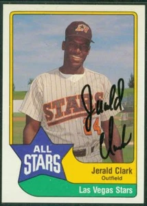 Original Autograph of Jerald Clark of the Las Vegas Stars on a 1989 CMC - Picture 1 of 2
