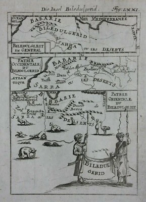 Original antique map NORTH AFRICA, BILEDULGERID, MOROCCO, BERBERS Mallet, c.1719 - Image 1 of 2