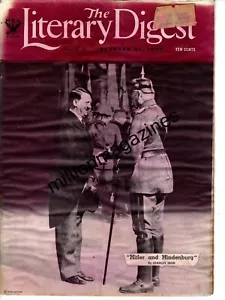 1933 Lit Digest October 21 - Goering leads Germany; Hitler and Darre - Very Rare - Foto 1 di 1