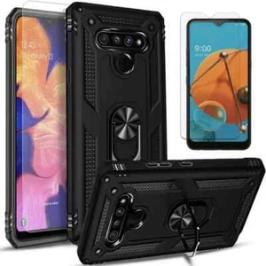 For LG Stylo 6 Case Hybrid Dual Layer Shockproof Bumper Heavy Duty Cover Black - Picture 1 of 7