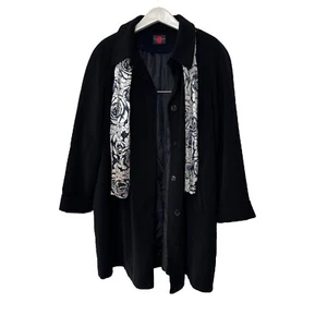 Gallery Woman 3X Black Trench Coach with scarf Matrix Trendy Office Business - Picture 1 of 11