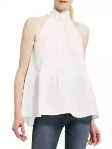 Theory L75134 Womens White Tiered Halter Top Size S - Picture 1 of 5