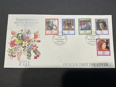 Cumpleaños de la Reina Fiji 1986 FDC Foto 1 de 2