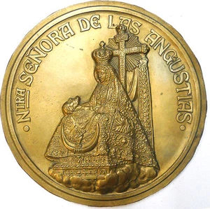 Spanien Religion Maria & Jesus NOSTRA SENORA DE LAS ANGUSTIAS Bronze ca. 8 ins  - Bild 1 von 2