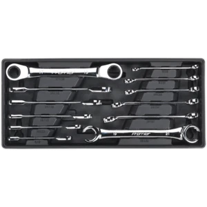 Sealey 12 Piece Flare Nut and Ratchet Ring Spanner Set Metric in Module Tray - Picture 1 of 1