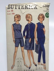 Jacket Blouse Shorts Pants Skirt Size 18 B4359 Cut 60s Sewing Pattern - Picture 1 of 2