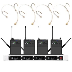 Cuffie wireless 4 canali UHF teatro sistema microfono auricolare prestazioni - Foto 1 di 2