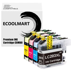 4BK Ink Cartridge fits Brother LC203 LC201 MFC-J460DW MFC-J480DW J885DW J485DW - Picture 1 of 1