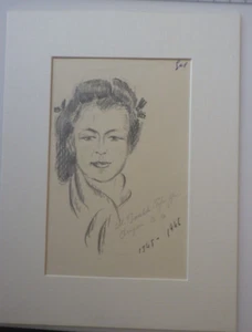 Original Pencil Portrait of a Lady By Charles Boulet Pfeiffer  French Artist - Picture 1 of 4
