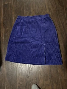 Lilly Pulitzer Wide  Purple Corduroy Skirt Pocket Sz 8 White Label Vintage - Picture 1 of 5