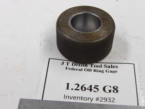 Federal Bore Gage Setting Ring 1.2645 Inch Inv#2932 - Picture 1 of 1