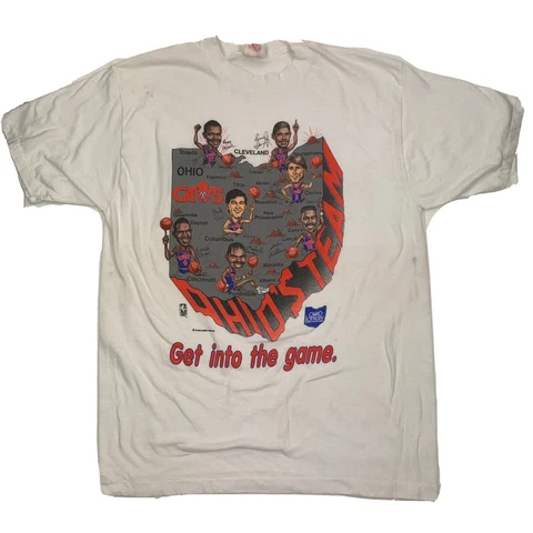 Vtg Cleveland Cavaliers Caricature Tee Shirt Salem Screen Printers Lottery Cover