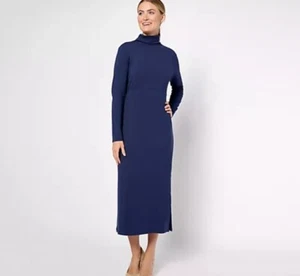 Women with Control Pet FinespunJersey Tummy Control Midi Dress Blue PM A623040 - Picture 1 of 10
