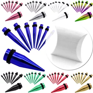 Edelstahl Dehnstäbe Dehnstab Taper Dehnungsstab bis 10mm Set + Etui Geschenkbox - Bild 1 von 11
