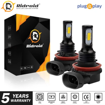 2 Piezas 200W LED Bombillas Antiniebla/Conducción H8 H16 H11 Luz Antiniebla Blanca 6000K Lámpara de Alta Potencia Foto 1 de 4